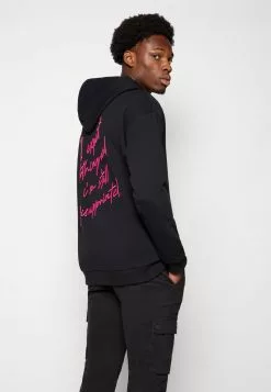 YOURTURN EMBROIDERED TEXT HOODIE UNISEX - Kapuzenpullover - Black -YOURTURN Geschäft 1b00bdfa4f184078b8b4af421ae91c6b