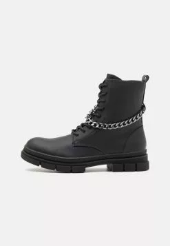 YOURTURN UNISEX - Schnürstiefelette - Black