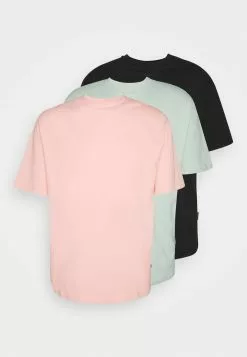 YOURTURN UNISEX 3 PACK - T-Shirt Basic - Black/pink/green