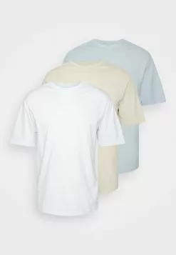 YOURTURN UNISEX 3 PACK - T-Shirt Basic - White/off-white/light Blue