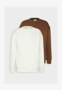 YOURTURN UNISEX 2 PACK - Sweatshirt - Dark Brown/off-white -YOURTURN Geschäft db8e5dd458f4415695ecd8f474fd5ba3